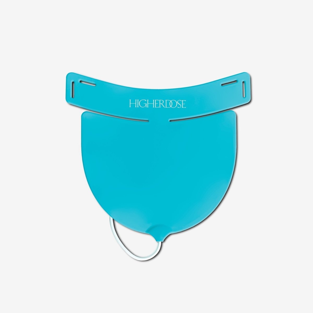 HigherDOSE Red Light Neck Enhancer in teal silicone on white