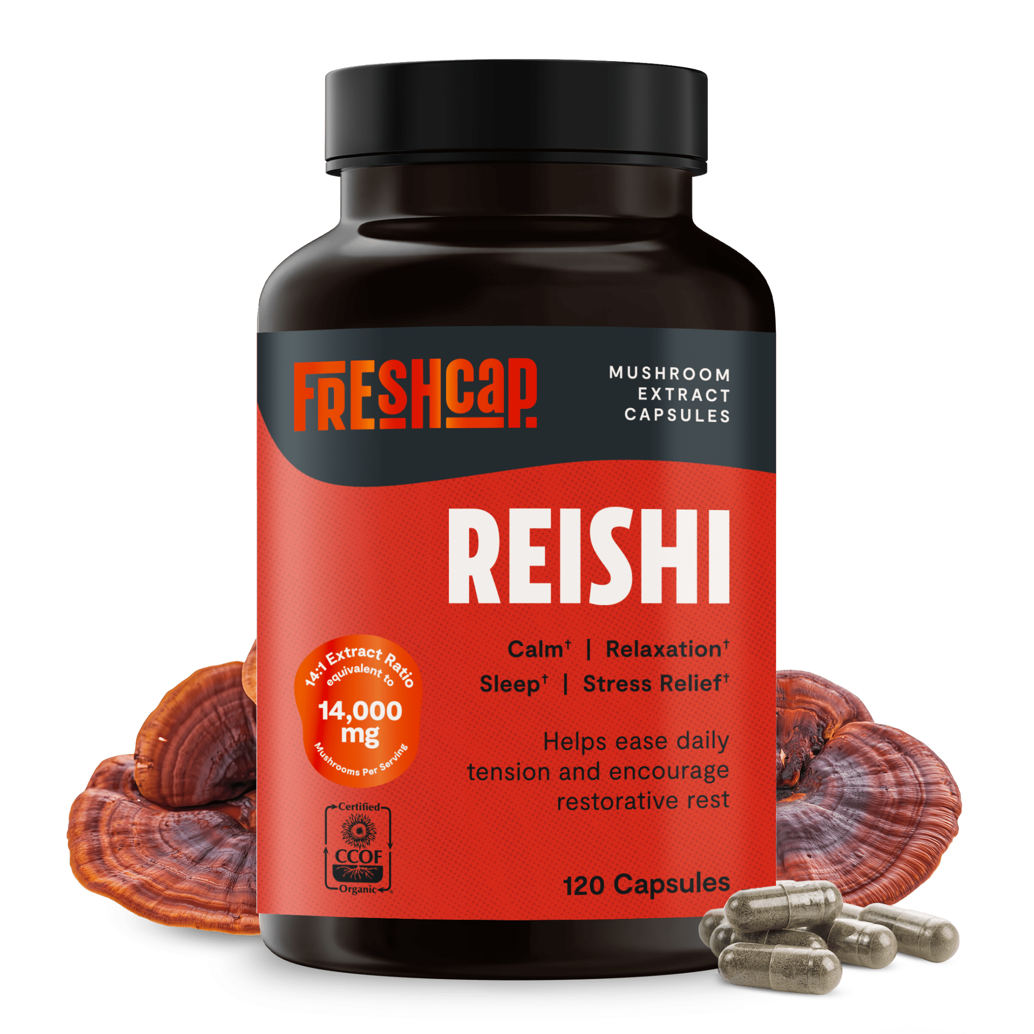 Reishi Mushroom Extract Capsules FreshCap Mushrooms