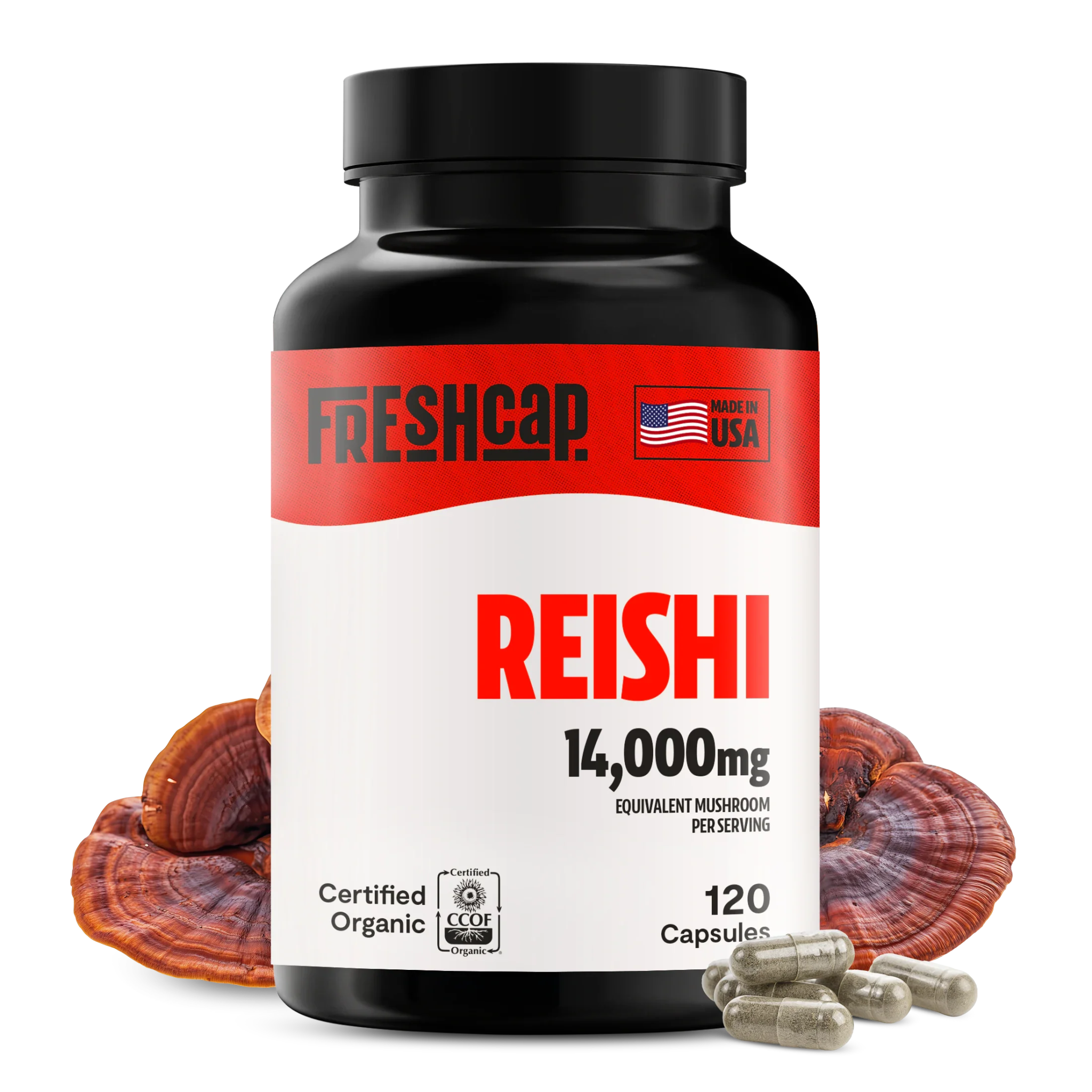 Reishi Mushroom Extract Capsules FreshCap Mushrooms