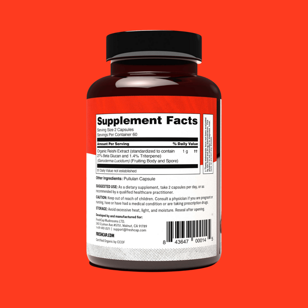 Reishi Mushroom Extract Capsules FreshCap Mushrooms