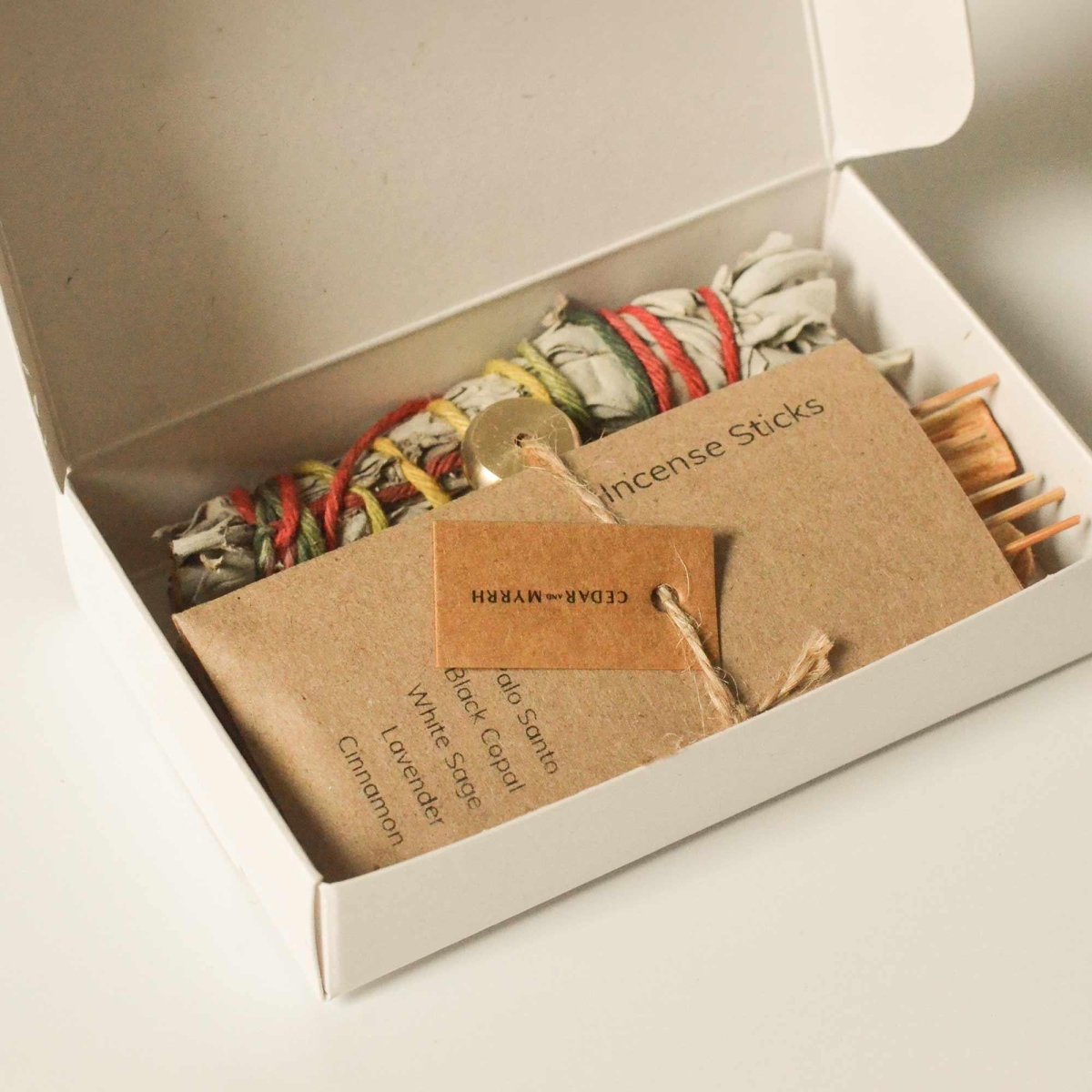 Sacred Burning Ritual Kit - Incense, Palo Santo & Sage CEDAR AND MYRRH