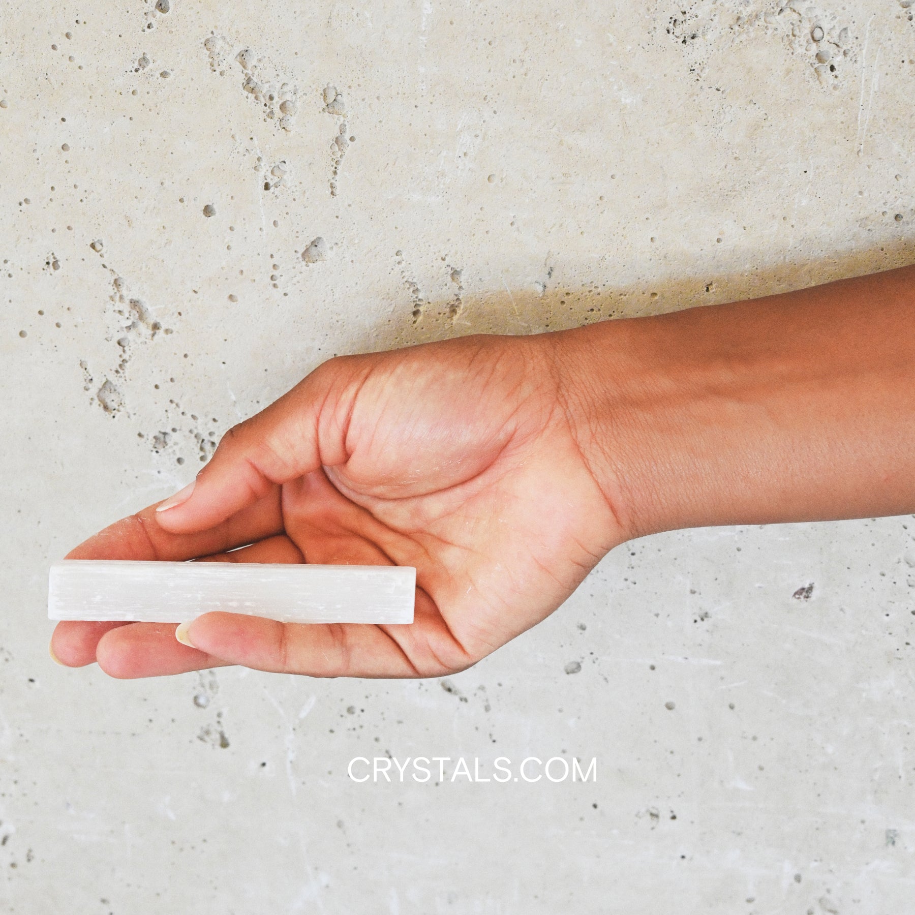 Selenite Cleansing Wand CRYSTALS.COM