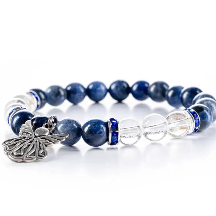 Serenity - Sodalite, Quartz & Angel Charm CRYSTALS.COM