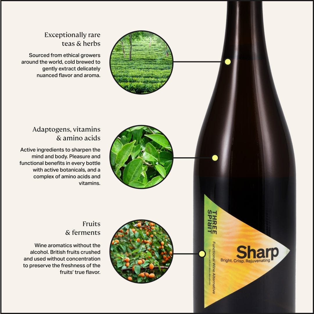Sharp • Non - Alcoholic White Wine Alternative • Liquid Sunshine Three Spirit US