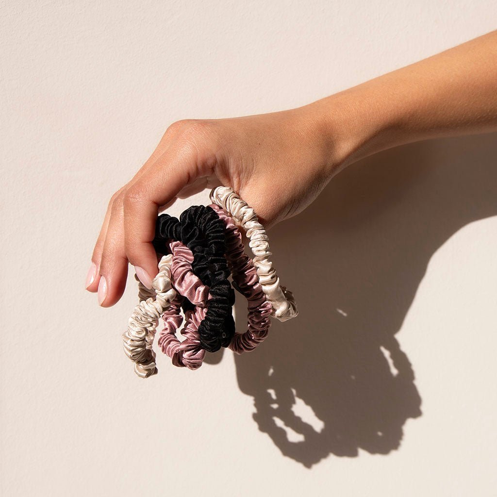 Skinny Scrunchie Set - Rose, Dusty, Black Drowsy