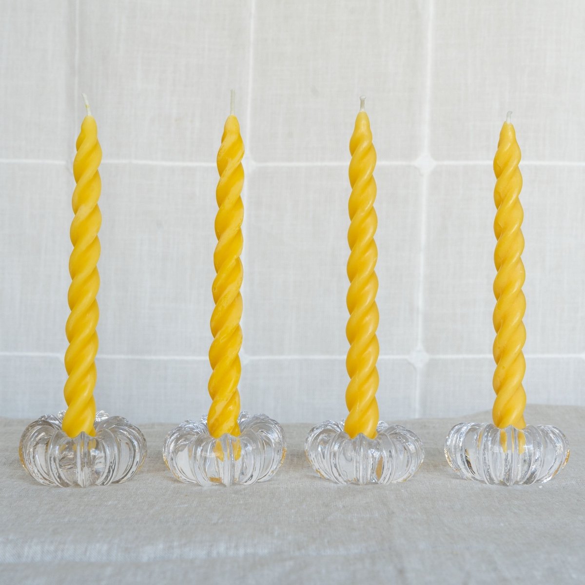Spiral Beeswax Taper Candles Happy Organics