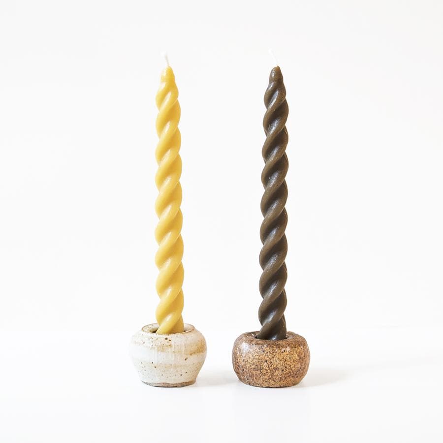 Spiral Beeswax Taper Candles Happy Organics