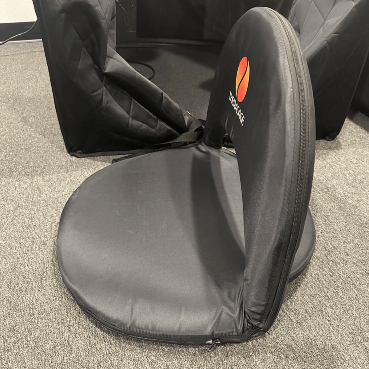 Therasage Thera360 Floor Chair side view with the backrest upright