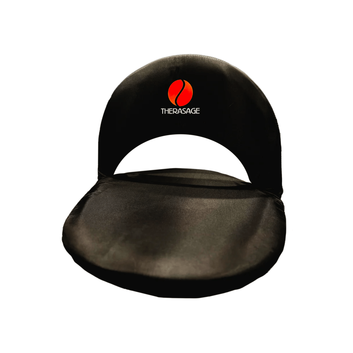 Black Therasage Thera360 Floor Chair with curved backrest and logo