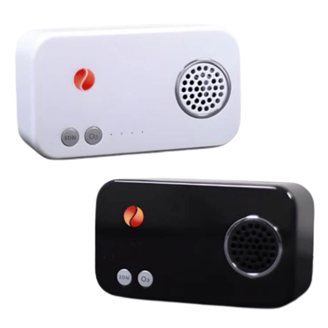 Therasage TheraO3 Ozone Module in white and black, front angled view