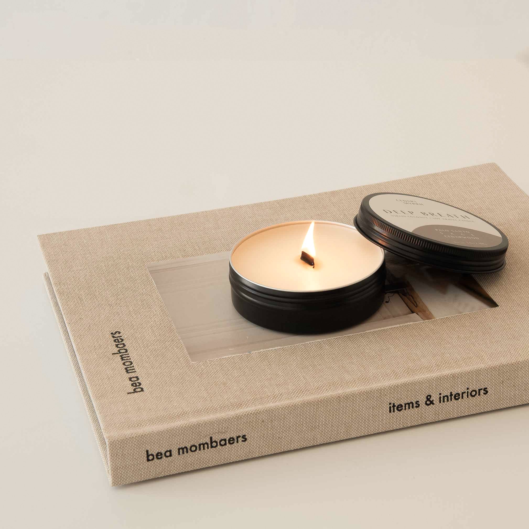 Travel Size Deep Breath Wellness Candle CEDAR AND MYRRH