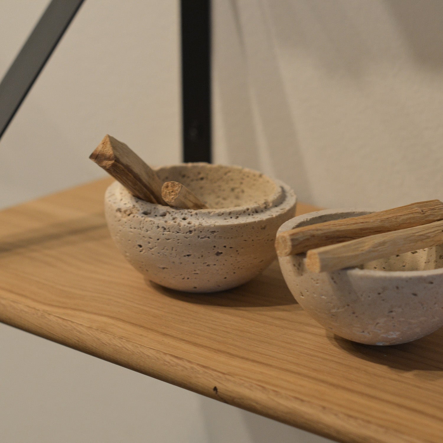 Travertine Sphere Incense & Smudging Burner CEDAR AND MYRRH