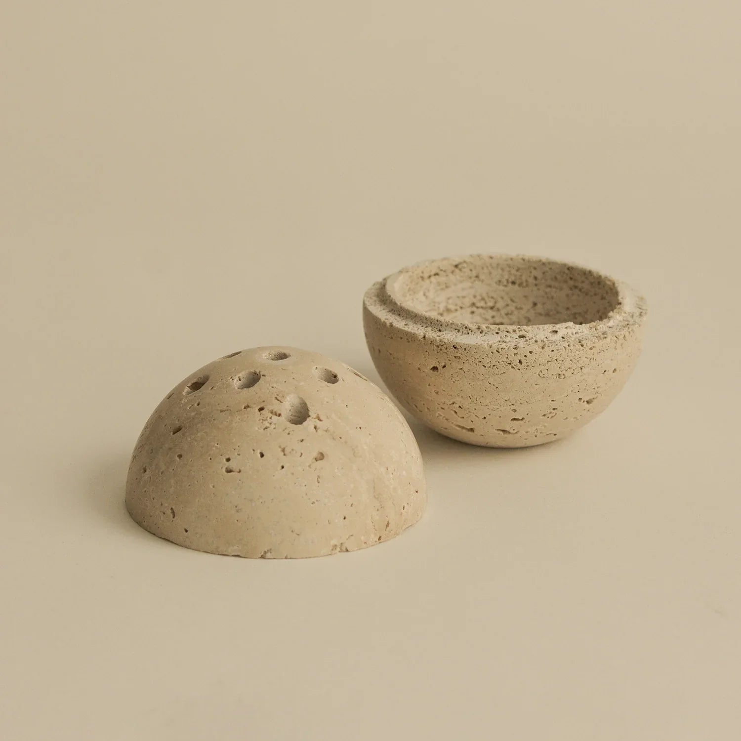 Travertine Sphere Incense & Smudging Burner