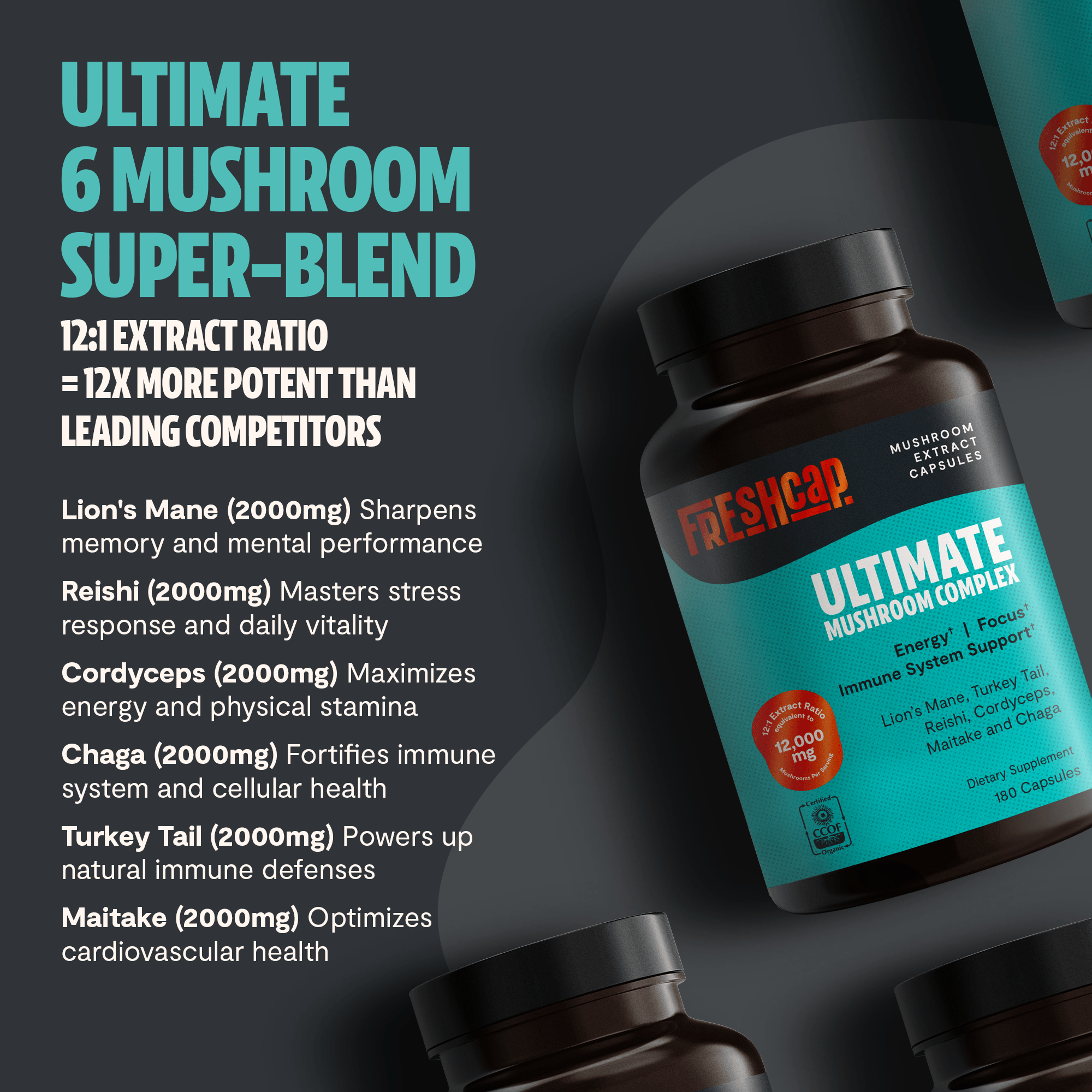 Ultimate Mushroom Complex Capsules FreshCap Mushrooms