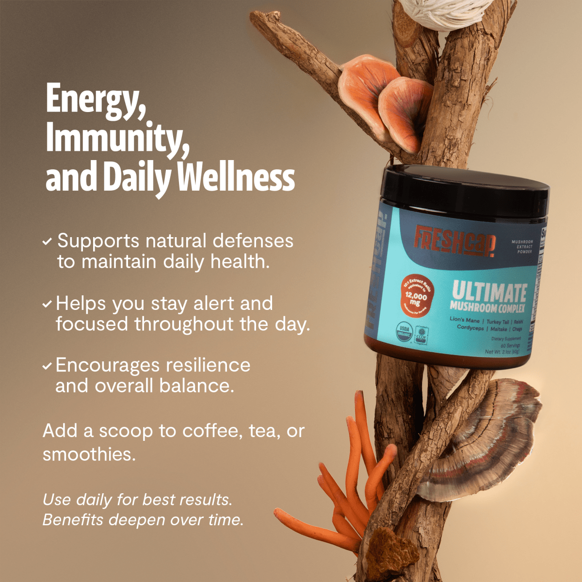Ultimate Mushroom Complex Powder FreshCap Mushrooms