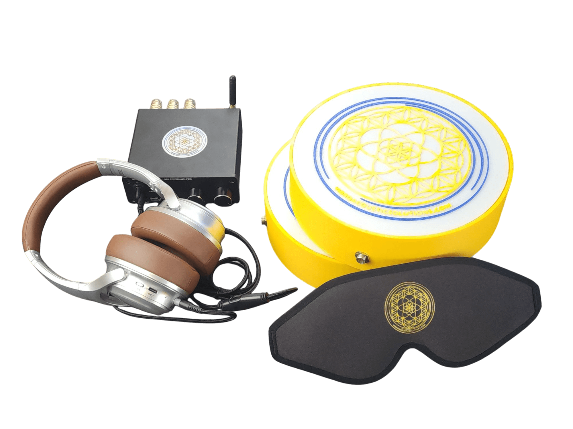 Vibroacoustic Therapy Massage Table Attachments with custom Amplifier Bundle Vibroacoustic Solutions